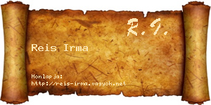 Reis Irma névjegykártya